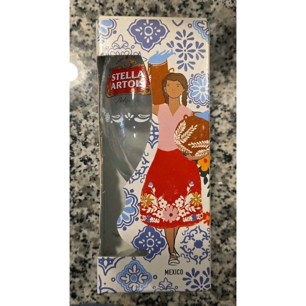 NEW Stella Artois 2018 Limited edition Mexico Glass Chalice Silvana Avila